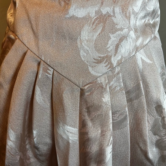 Vintage Satin Blush Pink Puff Sleeve Dress Size 12 - Picture 8 of 13